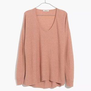 Madewell Size S Kimball Pullover Sweater  Scoop Neck Dusty Pink Wool Alpaca